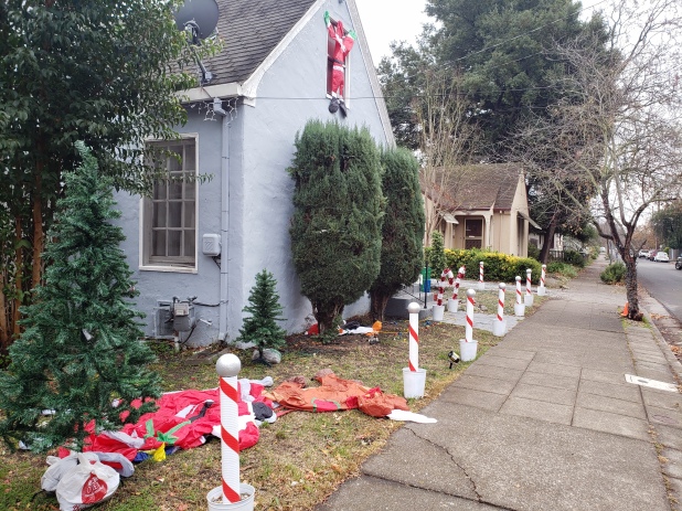 Candycanes & Deflated Nighttime Decorations